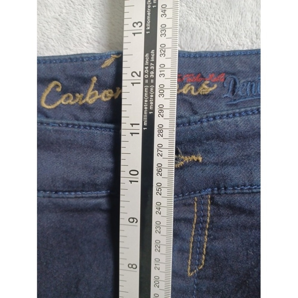 Carbon Slim Fit Jeans Men 40 Low Wasit Dark Wash Blue Whiskered Faded Distressed - Picture 11 of 15